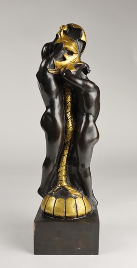 Adam and Eve entwined under the tree of knowledge by Hariette G. Miller