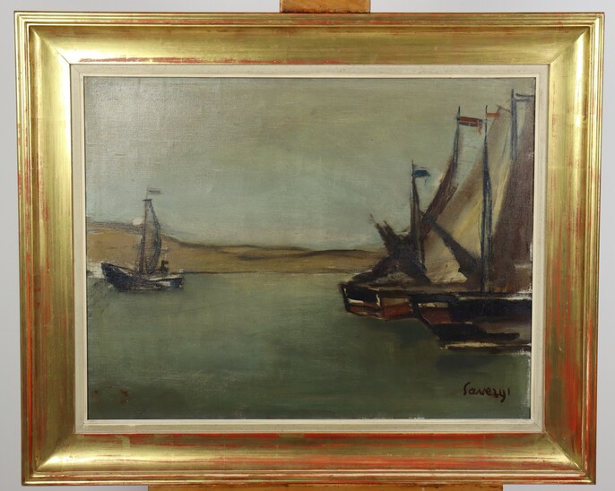 Boats by the seaside by Albert Saverys