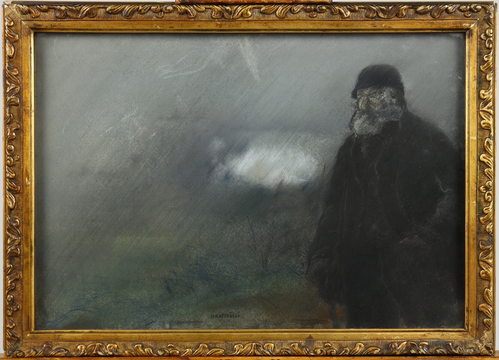 Chemineau sous la pluie, par Jean-François Raffaelli