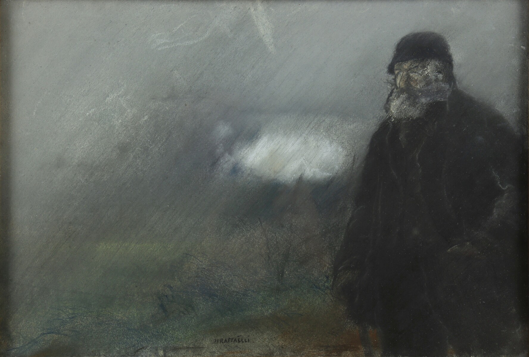 Chemineau sous la pluie, par Jean-François Raffaelli