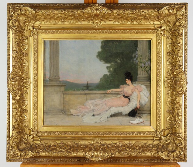 Elegant with a fan by Jan Van Beers