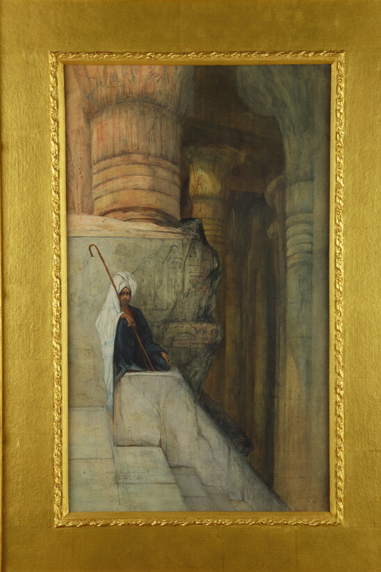 Young egyptian in the ruins of Karnak by Georges Clairin