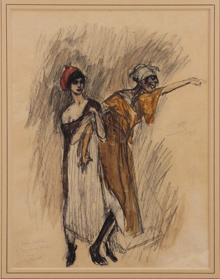 La fille putain et la mère ivre par Félicien Rops