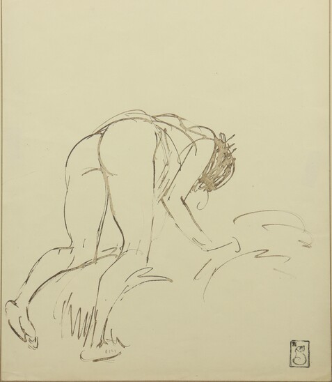 Nude, lithograph by Théophile Alexandre Steinlen