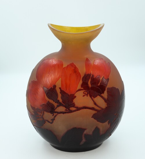 Gallé magnolia vase