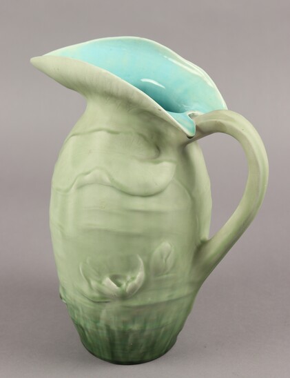Frog and water lily vase by Ernest Carrière and Théodore Deck