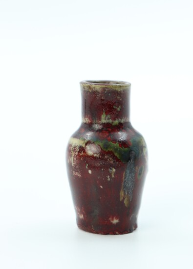 Red miniature vase by Pierre-Adrien Dalpayrat
